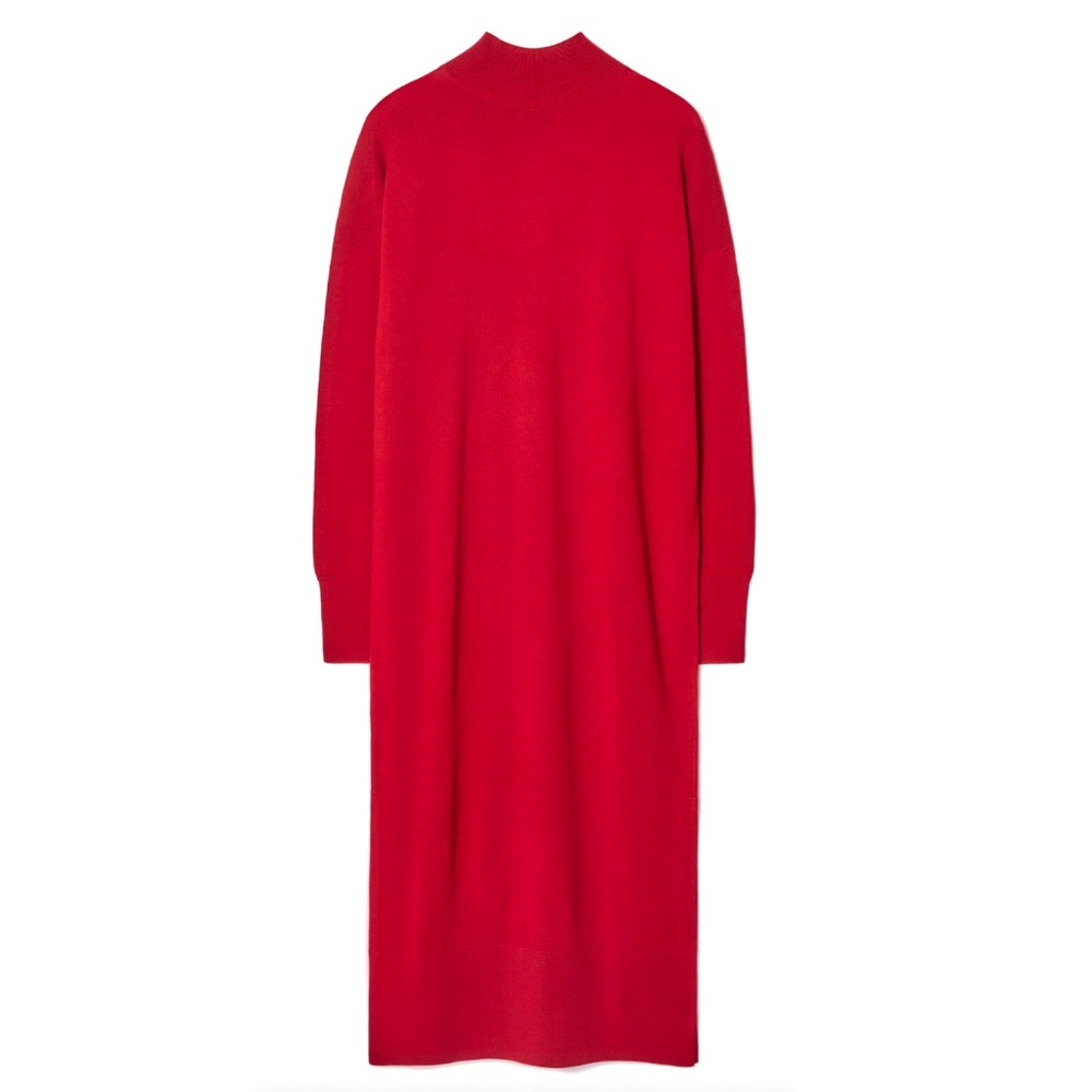 COS Merino Wool Turtleneck Maxi Dress | Cherry Red | Oversized